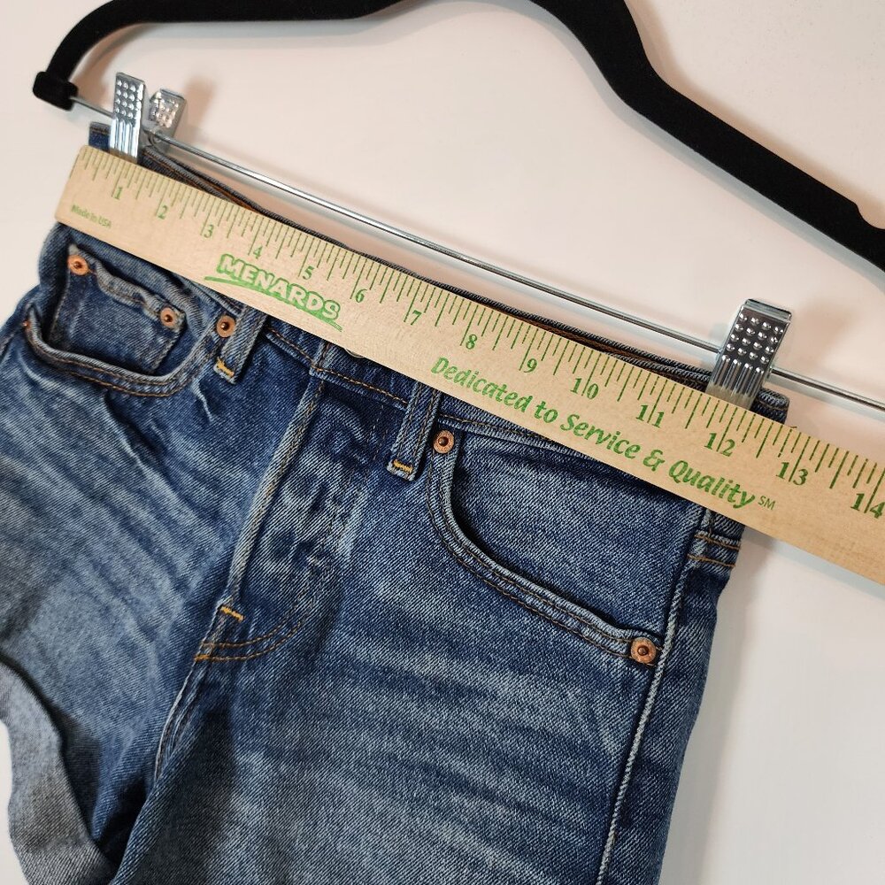 Levi's High Rise Button Fly Wedgie Shorts Mid Wash Cuffed Hem Cheeky Denim Short - Picture 10 of 12